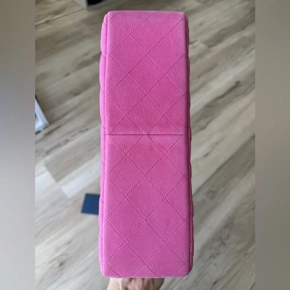 CHANEL Classic Double Flap Bag – Pink Mat Leather, Silver Hardware - Picture 6 of 8